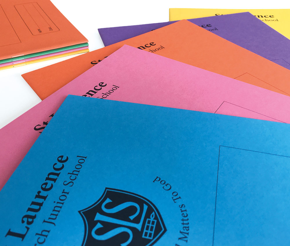 full colour range exercise books for schools and academies