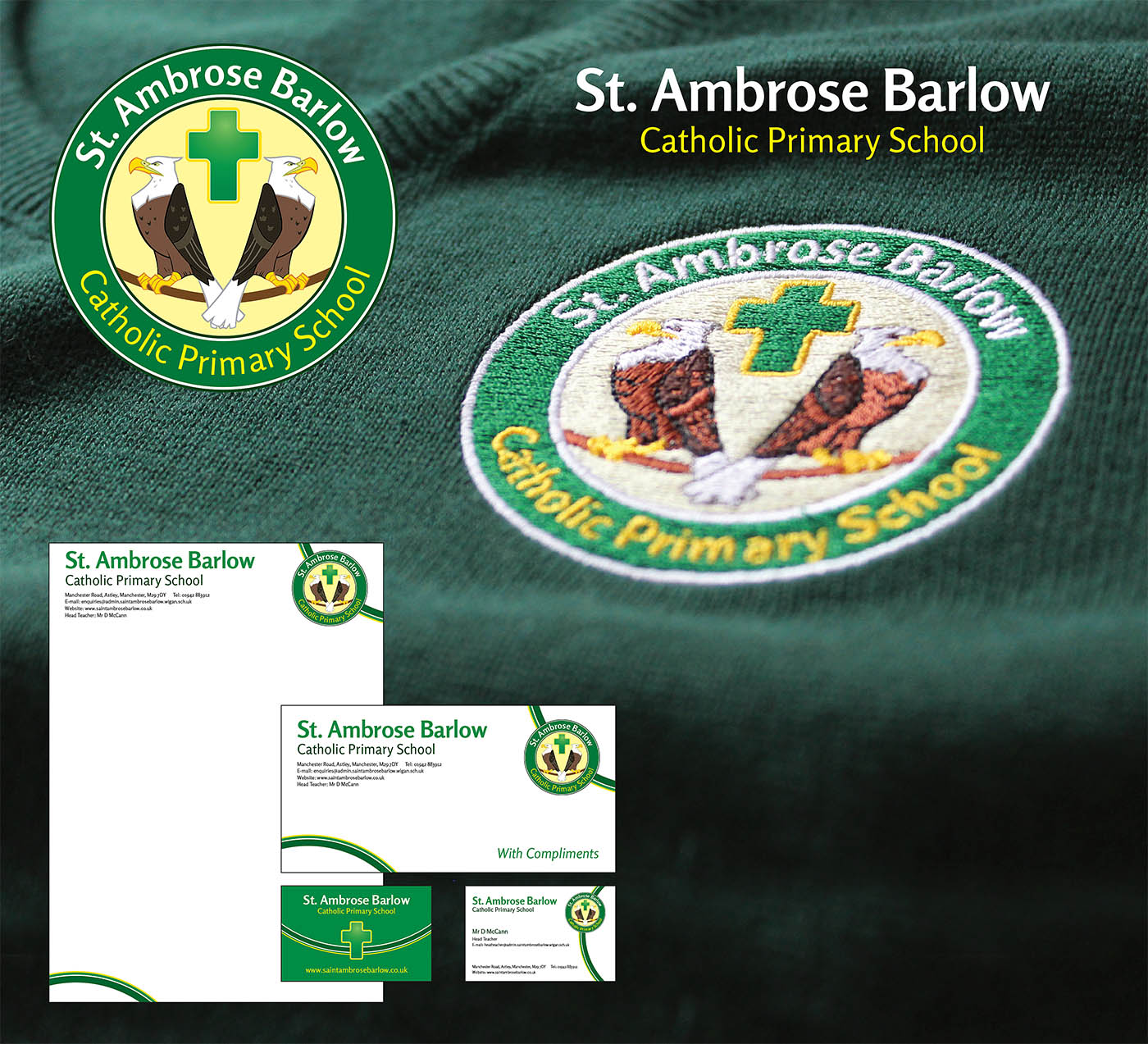 School Logo design branding catholic primary school st Ambrose